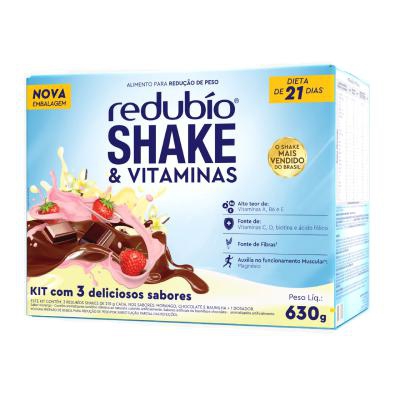 Kit Shake Redúbio Slim Morango Baunilha e Chocolate 630g